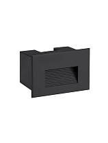 Sandy Black Aluminium & Glass LED 4Watt 220-240Volt 58Lm IP65 3000K L:12 W:7.4 H:8 cm