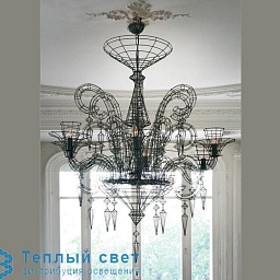 20739 Forestier Angelus многоярусная люстра с хрустальными подвесками и металлическим каркасом