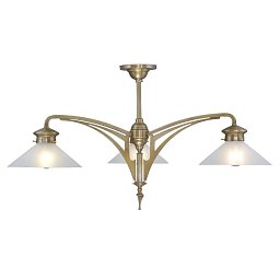PP-156 Patinas lighting Avignon 3-рожковая латунная люстра с коническими плафонами