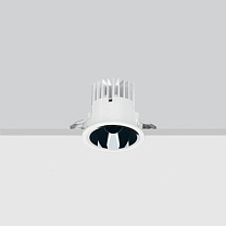Reflex Fixed circular recessed luminaire - Ø 96 mm - warm white - wide flood optic - UGR<19 11.9W 1147lm - 3000K - DALI-2 - Colour: White / Aluminium