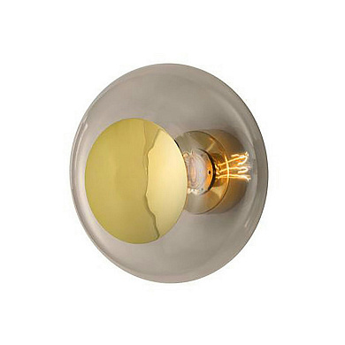 настенно-потолочный светильник с округлым плафоном тёплого каштанового цвета