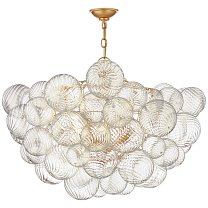 Talia Large Chandelier золото и прозрачное завитковое стекло