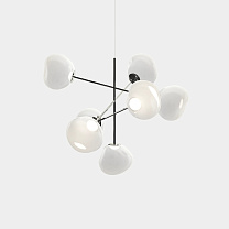 Люстра Tom Dixon Melt Opal Large - Опаловый полированный Поликарбонат с Серебро фурнитура