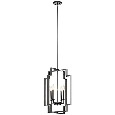 Downtown Deco 25" 4 Light Foyer Pendant Midnight Chrome подвесной светильник 43965MCH Kichler
