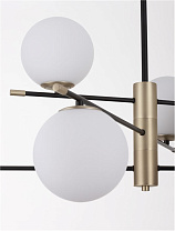 Opal Glass Matt Black & Gold Metal LED G9 6x5 Watt 100-240Volt IP20 Bulb Excluded L:100 H: 77/120 cm