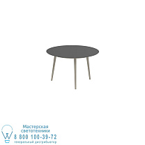 STYLETTO STANDARD ОБЕДЕННЫЙ СТОЛ Ø 120 СМ, АЛЮМИНИЕВЫЕ НОЖКИ, ПЕСОЧНАЯ КЕРАМИЧЕСКАЯ СТОЛЕШНЯ, ЧЕРНЫЙ Royal Botania
