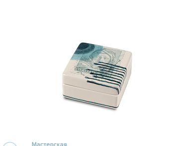 POSTCARD MEDIUM SQUARE BOX Керамический ящик для хранения MARIONI