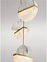 Triac Dimmable Clear & White Cloud Glass, White Marble, Brass Gold Metal, Matt Black Metal Base LED 30Watt 220-240Volt 2168Lm IP20 2700K D:46 H:150 cm
