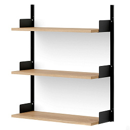 42005 + 42010 + 42008 New Works New Works Shelving System настенная полка с тремя уровнями хранения дуб черный