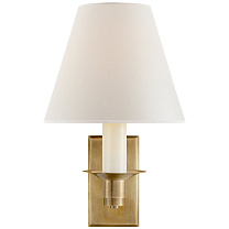 Evans Library Sconce натуральная латунь с перкальным абажуром