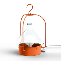 La Hutte N° 2; Clear glass E27 23W Plug; Pure orange