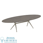 EXES СТОЛ ELLIPSE 320X140CM АЛЮМИНИЕВЫЕ НОЖКИ SAND - СТОЛЕШНИЦА СТОЛА CERAMIC TERRA MARRONE Royal Botania