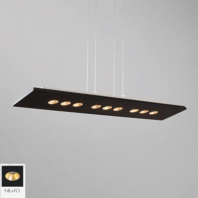 CONFORT-S10RNEFO27K Icone Confort SOSPENSIONE RETTANGOLARE 60,5W 220V 2700K NERO-FOGLIA ORO Линейный подвес