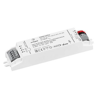 050107 Arlight LED драйвер ARJ-SP-36-PFC-DALI2-NFC-PD-WR (36W, 3-50V, 0.15-0.9A)