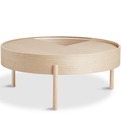 Arc coffee table 89 cm White pigmented ash Woud, кофейный столик