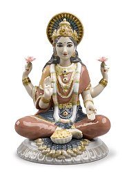 Фарфоровая статуэтка богини Лакшми на лотосе Goddess Sri Lakshmi Lladro, лимитированная серия 01009229