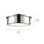 Serca 18" 3 Light Flush Mount Polished Nickel  потолочный светильник 52541PN Kichler — фото 8