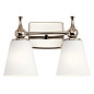 Cosabella 15" 2 Light Vanity Light with Cosabella 15" 2 Light Vanity Light with Satin Etched Case Opal Glass Polished Nickel настенный светильник 55091PN Kichler — фото 5