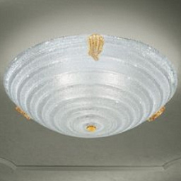 202179363501 Leucos Flaminia потолочный светильник с полусферическим плафоном из рифлёного стекла