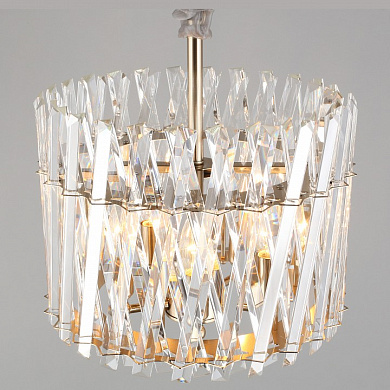 подвесной светильник с хрустальными элементами золото