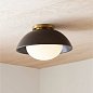 Потолочный светильник Arteriors Glaze Small, чёрная керамика и опаловое стекло — фото 2