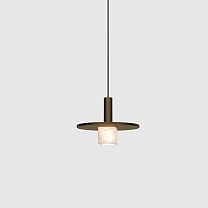 oran pendant kap stone in-nuit, large cube, brushed bronze