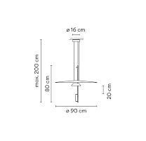 Flamingo,Pendant Copper 2700K,1-10V PUSH