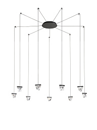 Tripla F41 9 luci Anthracite Fabbian Tripla Настенно-потолочный светильник