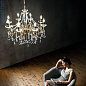 Kolarz CONTARINI CRYSTAL 1299.88.4.SpT люстра состаренная латунь ø85cm высота 76cm мин. высота 99cm макс. высота 144cm 8 ламп e14 — фото 1