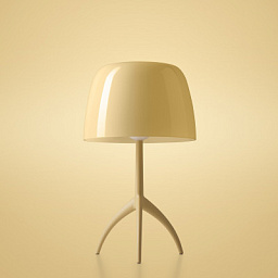 FN026021E_58D Foscarini Lumiere настольный светильник с абажуром песочного оттенка из выдувного стекла