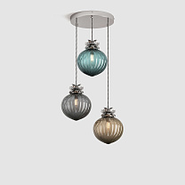 Flora Pendant Standard - Cool, 3 Drop Cluster полированный никель