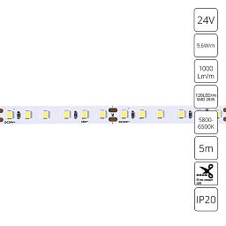 A2412008-03-6K Arte Lamp TAPE светодиодная лента белого свечения IP65