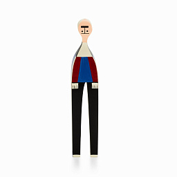 21502722 Wooden Doll Vitra Деревянная фигурка с высоким туловищем в синем костюме