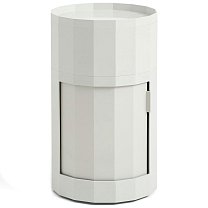 Facet Cabinet 101 Ø38×66 см, переработанный ABS, глянцевый, туманно-серый / ножки и колеса