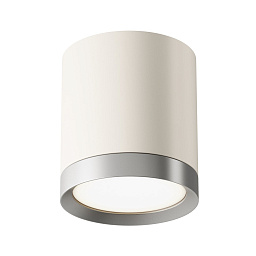 C086CM-GX53-MRD-WS Maytoni Hoop потолочный светильник цилиндрической формы белый с серебристым ободом