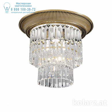 Kolarz MILORD CRYSTAL 0346.14S.4 потолочный светильник состаренная латунь ø40cm высота 36cm 1+3 лампы e27+e14