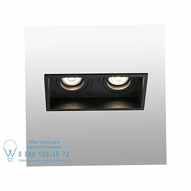 40127 HYDE Black orientable square recessed lamp 2L встраиваемый светильник Faro barcelona