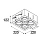 Mini multiple 4x LED retrofit встраиваемый в потолок светильник Modular