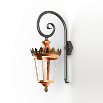 Louvre N° 2; one-piece clear glass E27 105W; Patined lacquered copper