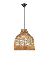 Honey Rattan Sandy Black Steel Base & Fabric Cable LED E27 1x12Watt 100-240Volt IP20 Bulb Excluded D:40.5 H:245 cm