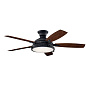52" Hatteras Bay Fan Distressed Black люстра-вентилятор 310018DBK Kichler — фото 1