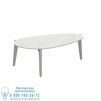 СТОЛИК TEA TIME 100X60CM ИЗ ПЕСОЧНОЙ КЕРАМИКИ BIANCO STATUARIO Royal Botania