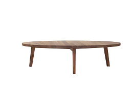 Gray Низкий круглый деревянный журнальный столик Gervasoni PID126988