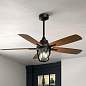 52" Lydra Fan Distressed Black люстра-вентилятор 310073DBK Kichler — фото 2