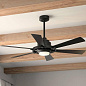 52" Gentry Lite Fan Distressed Black люстра-вентилятор 300241DBK Kichler — фото 2