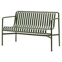 Palissade Dining Bench с подлокотниками, сталь, порошковая окраска, оливковый
