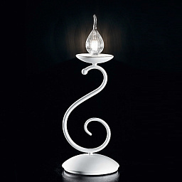461/1L white IDL Deco настольная лампа с изогнутой ножкой и белым плафоном