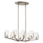 Nye 14.75" 8 Light Oval Chandelier with Clear Glass Classic Pewter люстра 52315CLP Kichler — фото 1