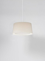 GT6: LAMPSHADE: WHITE LINEN. CABLE: WHITE, METALLIC SISISÍ C