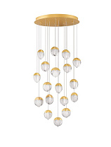 Triac Dimmable Gold Aluminium & Cloud Glass LED 90Watt 220-240Volt 5670Lm IP20 3000K D:63 H:250 cm